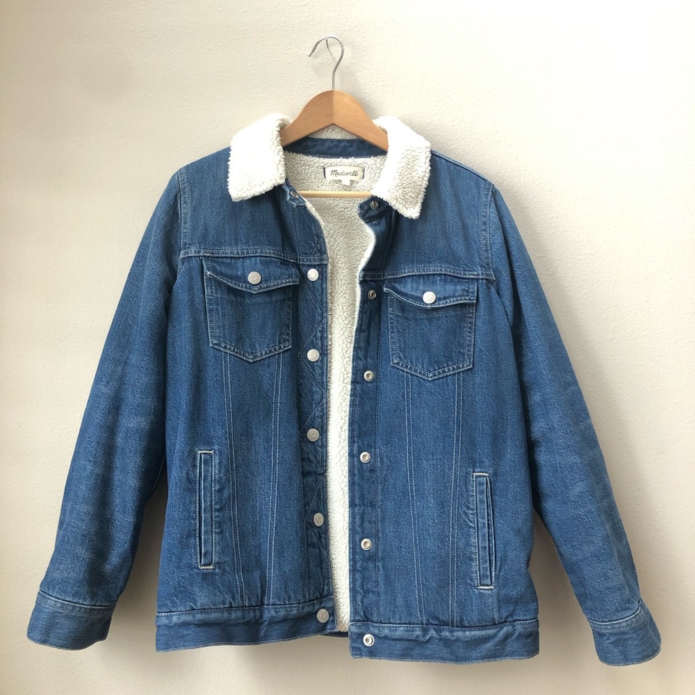 Madewell Oversized Denim Sherpa Jacket